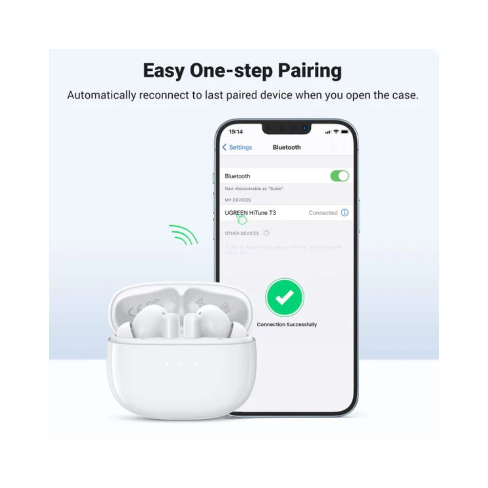 Ugreen 90401 HiTune T3 Active Noise-Cancelling Wireless Earbuds (black) Ugreen 90401 HiTune T3 Active Noise-Cancelling Wireless Earbuds (black)
